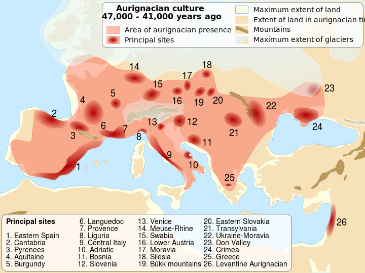 aurignacian map